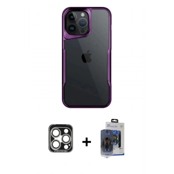 MARSİLYAN™- iPhone 15 Pro Max Kılıf Akış Çizgi Koleksiyonu - Siyah Vanessa Magic Cam + PVD Metal Kamera Lens - GS
