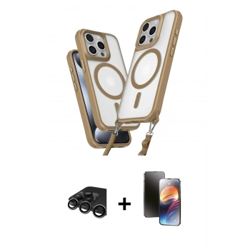 MARSİLYAN™- iPhone 15 Pro Max Kılıf Atlas Doku Koleksiyonu - Siyah 3D Antistatik Mat Seramik Nano Ekran Koruyucu + Raze Metal Kamera Lens - TMGI