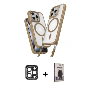 MARSİLYAN™- iPhone 15 Pro Max Kılıf Atlas Doku Koleksiyonu - Siyah Bilvis Hayalet Cam Ekran Koruyucu + PVD Metal Kamera Lens - LT