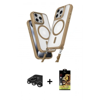 MARSİLYAN™- iPhone 15 Pro Max Kılıf Atlas Doku Koleksiyonu - Siyah Buffer Cam Ekran Koruyucu + Raze Metal Kamera Lens - TMGI