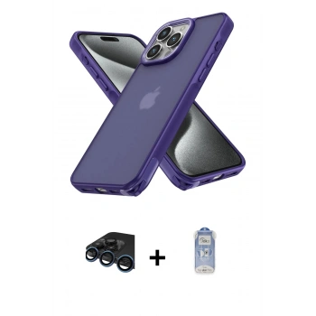 MARSİLYAN™- iPhone 15 Pro Max Kılıf Atlas Form - Siyah Joko Magic 5D Cam + Raze Metal Kamera Lens - LT