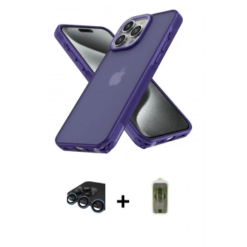 MARSİLYAN™- iPhone 15 Pro Max Kılıf Atlas Form - Siyah Joko Magic 5D Hayalet Cam + Raze Metal Kamera Lens - LT