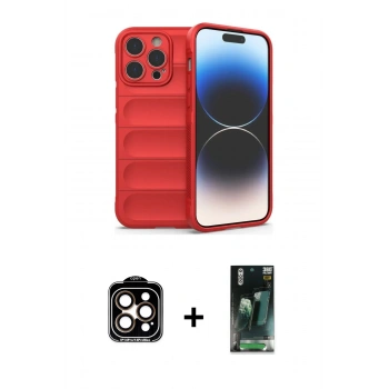 MARSİLYAN™- iPhone 15 Pro Max Kılıf Atlas Koleksiyonu - Şeffaf 360 Full Body Arka Koruyucu + PVD Metal Kamera Lens - TU