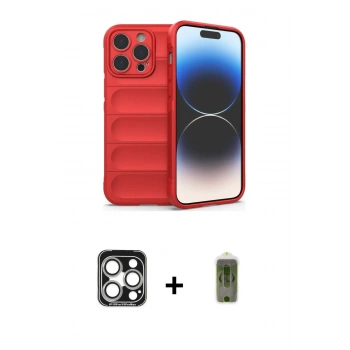 MARSİLYAN™- iPhone 15 Pro Max Kılıf Atlas Koleksiyonu - Siyah Joko Magic 5D Hayalet Cam + PVD Metal Kamera Lens - GS