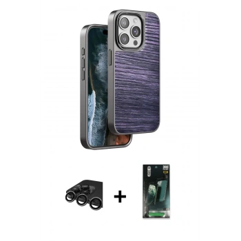 MARSİLYAN™- iPhone 15 Pro Max Kılıf Atlas Minimal Özel Seri - Şeffaf 360 Full Body Arka Koruyucu + Raze Metal Kamera Lens - TMGI