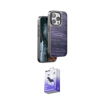 MARSİLYAN™- iPhone 15 Pro Max Kılıf Atlas Minimal Özel Seri - Siyah Bilvis 5in1 5D Magic Hayalet Cam Ekran Koruyucu