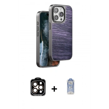 MARSİLYAN™- iPhone 15 Pro Max Kılıf Atlas Minimal Özel Seri - Siyah Joko Magic 5D Cam + PVD Metal Kamera Lens - TU