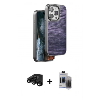 MARSİLYAN™- iPhone 15 Pro Max Kılıf Atlas Minimal Özel Seri - Siyah Vanessa Magic Hayalet Cam + Raze Metal Kamera Lens - SH