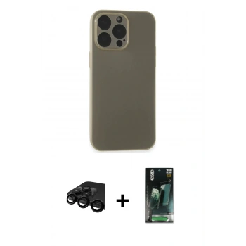 MARSİLYAN™- iPhone 15 Pro Max Kılıf Atlas Minimal Prime - Şeffaf 360 Full Body Arka Koruyucu + Raze Metal Kamera Lens - SH