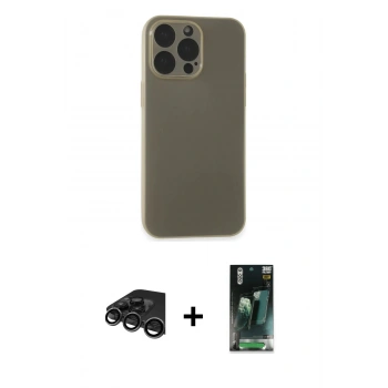 MARSİLYAN™- iPhone 15 Pro Max Kılıf Atlas Minimal Prime - Şeffaf 360 Full Body Arka Koruyucu + Raze Metal Kamera Lens - TMGI