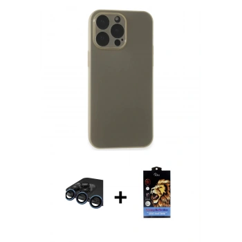 MARSİLYAN™- iPhone 15 Pro Max Kılıf Atlas Minimal Prime - Siyah Buffer Hayalet Cam Ekran Koruyucu + Raze Metal Kamera Lens - LT