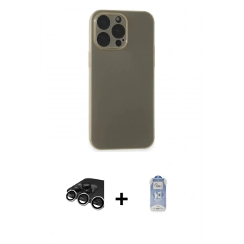 MARSİLYAN™- iPhone 15 Pro Max Kılıf Atlas Minimal Prime - Siyah Joko Magic 5D Cam + Raze Metal Kamera Lens - GS
