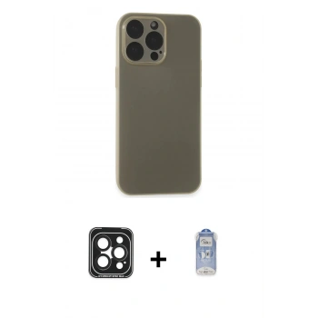MARSİLYAN™- iPhone 15 Pro Max Kılıf Atlas Minimal Prime - Siyah Joko Magic 5D Cam + PVD Metal Kamera Lens - SH