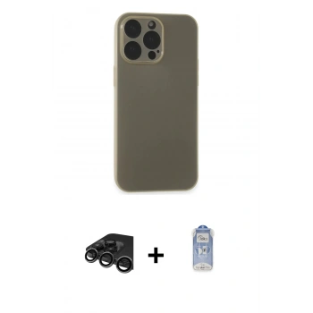MARSİLYAN™- iPhone 15 Pro Max Kılıf Atlas Minimal Prime - Siyah Joko Magic 5D Cam + Raze Metal Kamera Lens - TMGI