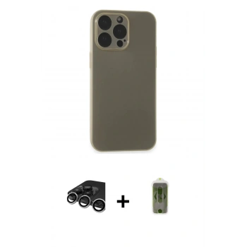 MARSİLYAN™- iPhone 15 Pro Max Kılıf Atlas Minimal Prime - Siyah Joko Magic 5D Hayalet Cam + Raze Metal Kamera Lens - GS