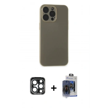 MARSİLYAN™- iPhone 15 Pro Max Kılıf Atlas Minimal Prime - Siyah Vanessa Magic Cam + PVD Metal Kamera Lens - LT