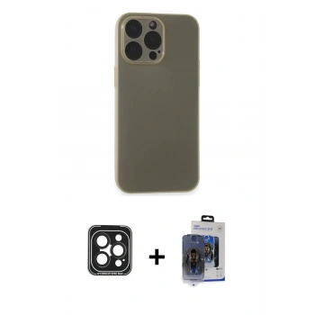 MARSİLYAN™- iPhone 15 Pro Max Kılıf Atlas Minimal Prime - Siyah Vanessa Magic Cam + PVD Metal Kamera Lens - SH