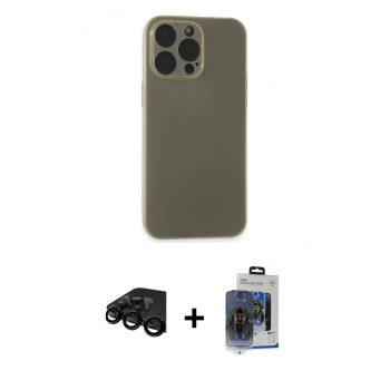 MARSİLYAN™- iPhone 15 Pro Max Kılıf Atlas Minimal Prime - Siyah Vanessa Magic Cam + Raze Metal Kamera Lens - SH