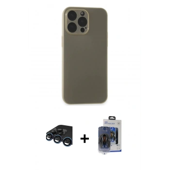 MARSİLYAN™- iPhone 15 Pro Max Kılıf Atlas Minimal Prime - Siyah Vanessa Magic Cam + Raze Metal Kamera Lens - LT