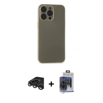 MARSİLYAN™- iPhone 15 Pro Max Kılıf Atlas Minimal Prime - Siyah Vanessa Magic Cam + Raze Metal Kamera Lens - TMGI