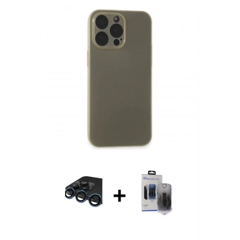 MARSİLYAN™- iPhone 15 Pro Max Kılıf Atlas Minimal Prime - Siyah Vanessa Magic Hayalet Cam + Raze Metal Kamera Lens - LT