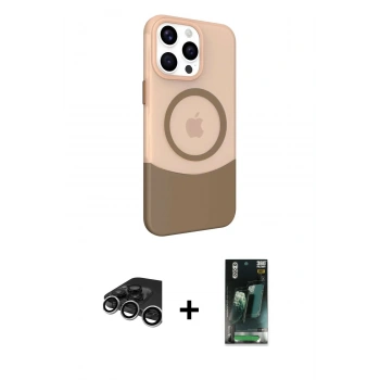 MARSİLYAN™- iPhone 15 Pro Max Kılıf Çekirdek Asil Özel Seri - Siyah 360 Mat Full Body Arka Koruyucu + Raze Metal Kamera Lens - GS