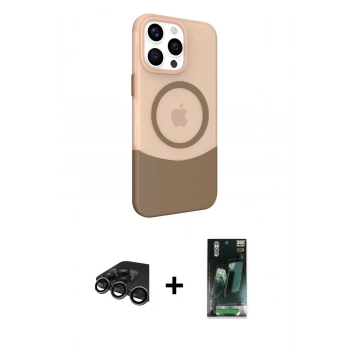 MARSİLYAN™- iPhone 15 Pro Max Kılıf Çekirdek Asil Özel Seri - Siyah 360 Mat Full Body Arka Koruyucu + Raze Metal Kamera Lens - TMGI