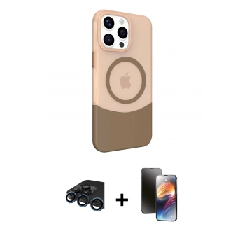 MARSİLYAN™- iPhone 15 Pro Max Kılıf Çekirdek Asil Özel Seri - Siyah 3D Antistatik Mat Seramik Nano Ekran Koruyucu + Raze Metal Kamera Lens - LT