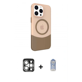 MARSİLYAN™- iPhone 15 Pro Max Kılıf Çekirdek Asil Özel Seri - Siyah Joko Magic 5D Cam + PVD Metal Kamera Lens - GS
