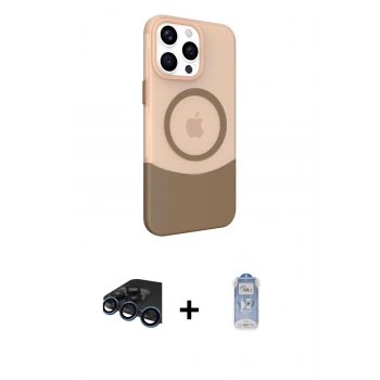 MARSİLYAN™- iPhone 15 Pro Max Kılıf Çekirdek Asil Özel Seri - Siyah Joko Magic 5D Cam + Raze Metal Kamera Lens - LT