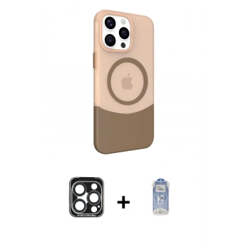 MARSİLYAN™- iPhone 15 Pro Max Kılıf Çekirdek Asil Özel Seri - Siyah Joko Magic 5D Cam + PVD Metal Kamera Lens - LT
