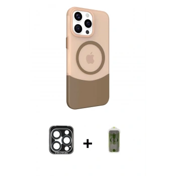 MARSİLYAN™- iPhone 15 Pro Max Kılıf Çekirdek Asil Özel Seri - Siyah Joko Magic 5D Hayalet Cam + PVD Metal Kamera Lens - LT