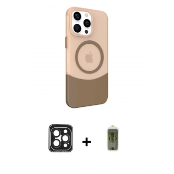 MARSİLYAN™- iPhone 15 Pro Max Kılıf Çekirdek Asil Özel Seri - Siyah Joko Magic 5D Hayalet Cam + PVD Metal Kamera Lens - SH