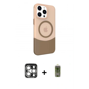 MARSİLYAN™- iPhone 15 Pro Max Kılıf Çekirdek Asil Özel Seri - Siyah Joko Magic 5D Hayalet Cam + PVD Metal Kamera Lens - GS