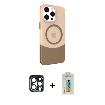 MARSİLYAN™- iPhone 15 Pro Max Kılıf Çekirdek Asil Özel Seri - Siyah Polymer Nano Ekran Koruyucu + PVD Metal Kamera Lens - LT