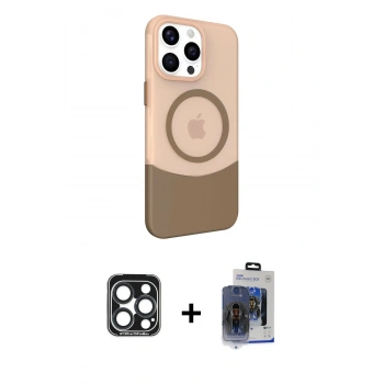 MARSİLYAN™- iPhone 15 Pro Max Kılıf Çekirdek Asil Özel Seri - Siyah Vanessa Magic Cam + PVD Metal Kamera Lens - LT