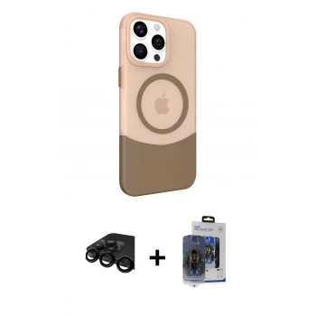 MARSİLYAN™- iPhone 15 Pro Max Kılıf Çekirdek Asil Özel Seri - Siyah Vanessa Magic Cam + Raze Metal Kamera Lens - SH