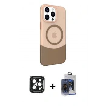 MARSİLYAN™- iPhone 15 Pro Max Kılıf Çekirdek Asil Özel Seri - Siyah Vanessa Magic Cam + PVD Metal Kamera Lens - SH