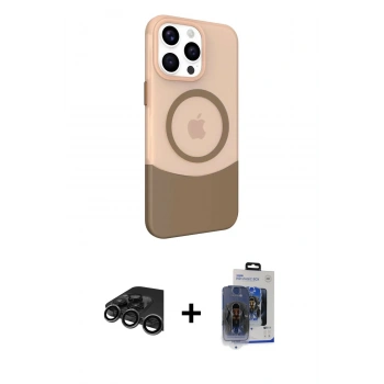 MARSİLYAN™- iPhone 15 Pro Max Kılıf Çekirdek Asil Özel Seri - Siyah Vanessa Magic Cam + Raze Metal Kamera Lens - TMGI