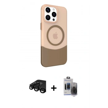 MARSİLYAN™- iPhone 15 Pro Max Kılıf Çekirdek Asil Özel Seri - Siyah Vanessa Magic Hayalet Cam + Raze Metal Kamera Lens - SH
