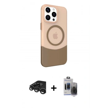 MARSİLYAN™- iPhone 15 Pro Max Kılıf Çekirdek Asil Özel Seri - Siyah Vanessa Magic Hayalet Cam + Raze Metal Kamera Lens - TMGI