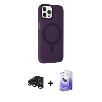 MARSİLYAN™- iPhone 15 Pro Max Kılıf Çekirdek Modern Prime - Siyah Bilvis 5in1 5D Magic Hayalet Cam Ekran Koruyucu + Raze Metal Kamera Lens - TMGI