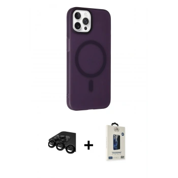 MARSİLYAN™- iPhone 15 Pro Max Kılıf Çekirdek Modern Prime - Siyah Bilvis Hayalet Cam Ekran Koruyucu + Raze Metal Kamera Lens - SH