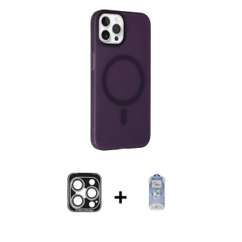 MARSİLYAN™- iPhone 15 Pro Max Kılıf Çekirdek Modern Prime - Siyah Joko Magic 5D Cam + PVD Metal Kamera Lens - GS