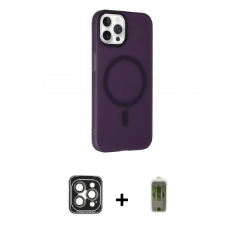 MARSİLYAN™- iPhone 15 Pro Max Kılıf Çekirdek Modern Prime - Siyah Joko Magic 5D Hayalet Cam + PVD Metal Kamera Lens - GI