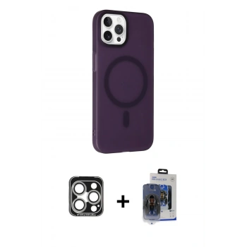MARSİLYAN™- iPhone 15 Pro Max Kılıf Çekirdek Modern Prime - Siyah Vanessa Magic Cam + PVD Metal Kamera Lens - GS