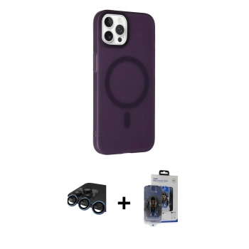 MARSİLYAN™- iPhone 15 Pro Max Kılıf Çekirdek Modern Prime - Siyah Vanessa Magic Cam + Raze Metal Kamera Lens - LT