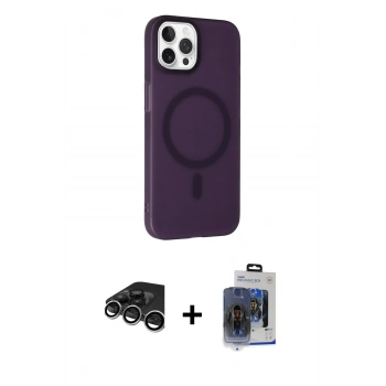 MARSİLYAN™- iPhone 15 Pro Max Kılıf Çekirdek Modern Prime - Siyah Vanessa Magic Cam + Raze Metal Kamera Lens - GS