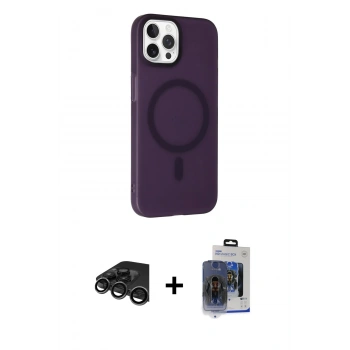 MARSİLYAN™- iPhone 15 Pro Max Kılıf Çekirdek Modern Prime - Siyah Vanessa Magic Cam + Raze Metal Kamera Lens - TMGI