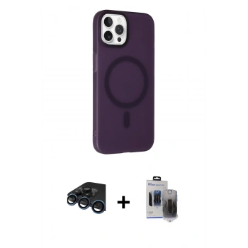 MARSİLYAN™- iPhone 15 Pro Max Kılıf Çekirdek Modern Prime - Siyah Vanessa Magic Hayalet Cam + Raze Metal Kamera Lens - LT